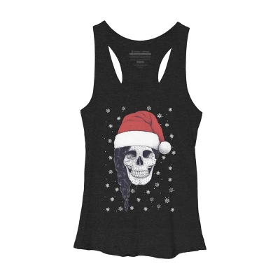 Women's Design By Humans Christmas Skull By Kodamorkovkart Racerback Tank Top - Image 3