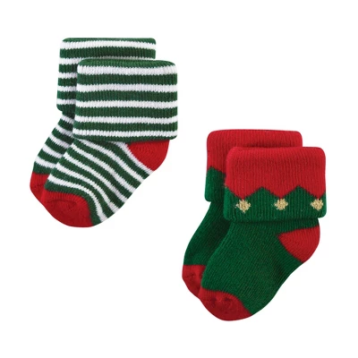 Hudson Baby Unisex Baby Cotton Rich Newborn And Terry Socks, 12 Days Of Christmas - Image 3