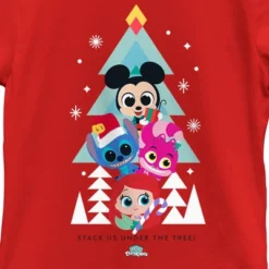 Girl's Disney Doorables Christmas Stack Us Under The Tree T-Shirt