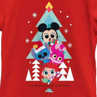 Girl's Disney Doorables Christmas Stack Us Under The Tree T-Shirt