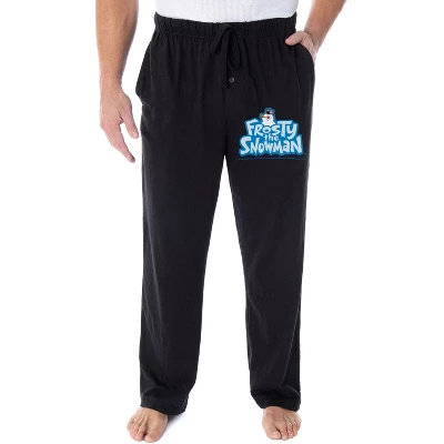 Frosty The Snowman Men's Christmas Holiday Cartoon Loungewear Pajama Pants Black - Image 3