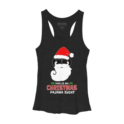 Women's Design By Humans This Is My Christmas Pajama Shirt Gamer Video Game Santa By TELO213 Racerback Tank Top - Image 3