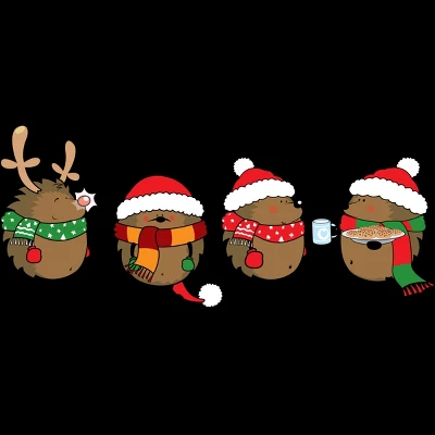 Men's Design By Humans Christmas Hedgehogs By Mangulica Tank Top