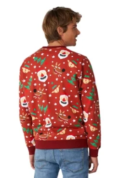 OppoSuits Men's Christmas Sweater - Jolly Crew - Red