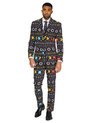 OppoSuits Men's Christmas Suit - Winter PAC-MAN - Black - Image 6