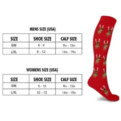Copper Zone Christmas Fun Knee High Compression Socks Great Stocking Stuffer - 3 Pair Pack