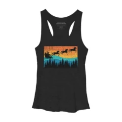 Women's Design By Humans Retro Christmas Horse Riding Santa Vintage 70s 80s Xmas By Pahari Racerback Tank Top -Opposuits Store GUEST 72c00614 aa55 4f9c a977 cae236fa9afe