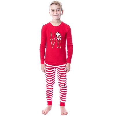 Peanuts Family Christmas Love Snoopy Santa Sleep 2 Piece Pajama Set Child - Image 2