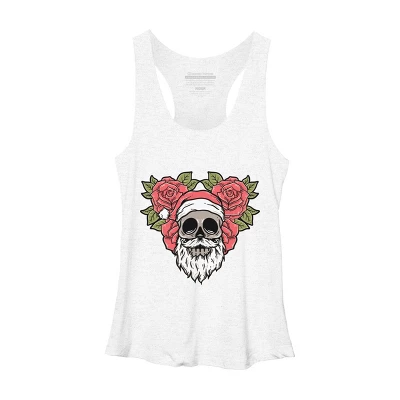 Women's Design By Humans Christmas With Flowers Illustration By Rukurustudio Racerback Tank Top - Image 5