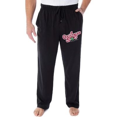 A Christmas Story Men's Classic Film Logo Loungewear Pajama Pants Black - Image 3