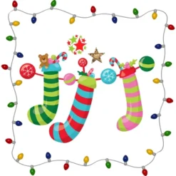 Men's Design By Humans Christmas Stocking With Christmas Lights By Realdealclipart Tank Top