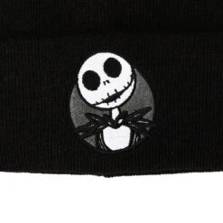 Disney Nightmare Before Christmas Jack Skellington Black Cuff Beanie