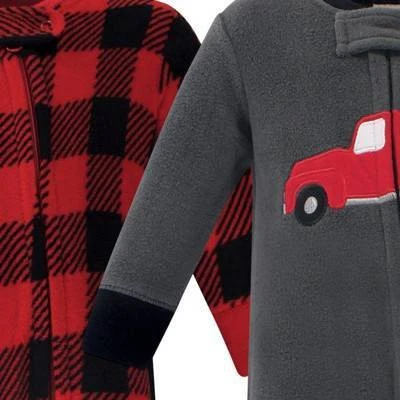 Hudson Baby Infant Boy Fleece Zipper Sleep And Play 2pk, Christmas Tree - Image 2