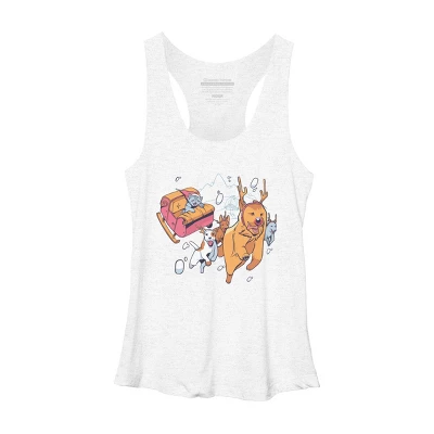 Women's Design By Humans Christmas Santa Cat By ArtStyleAlice Racerback Tank Top - Image 5