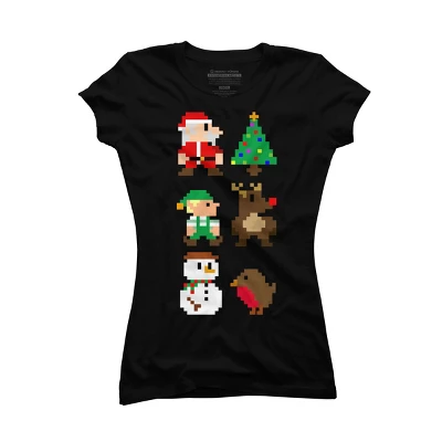 Junior's Design By Humans 8Bit Christmas By JakeSmith T-Shirt 5 Junior's Design By Humans 8Bit Christmas By JakeSmith T-Shirt - Image 3