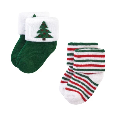 Hudson Baby Unisex Baby Cotton Rich Newborn And Terry Socks, 12 Days Of Christmas - Image 2