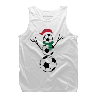 Men's Design By Humans Funny Christmas Shirts Soccer Snowman T-Shirt By RaisedByBears Tank Top - Image 3