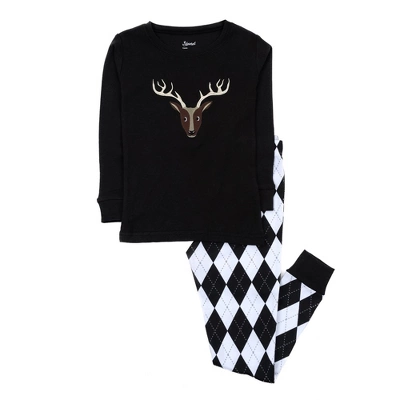 Leveret Kids Two Piece Cotton Argyle Christmas Pajamas - Image 5