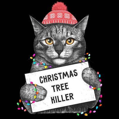 Men's Design By Humans Christmas Tree Killer By Kodamorkovkart Tank Top