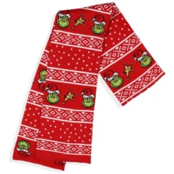Dr. Seuss How The Grinch Stole Christmas Knit Scarf Red