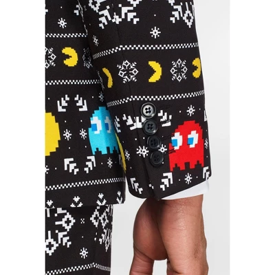 OppoSuits Men's Christmas Suit - Winter PAC-MAN - Black - Image 2