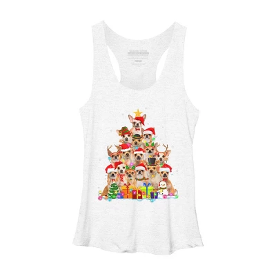 Women's Design By Humans Christmas Pajama Chihuahua Tree By MINHMINH Racerback Tank Top - Image 5