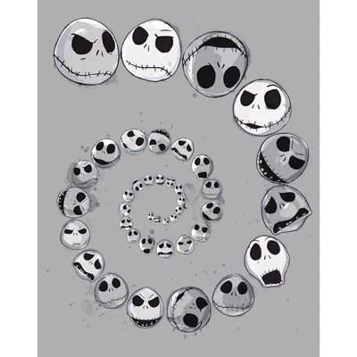 Boy's The Nightmare Before Christmas Spiral Facial Expressions And Moods Of Jack T-Shirt