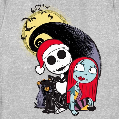 Women's The Nightmare Before Christmas Jack And Sally Christmas Portrait T-Shirt