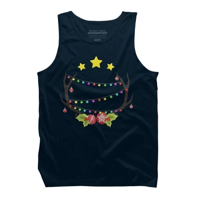 Men's Design By Humans Christmas Deer By Reivchan Tank Top - Image 5