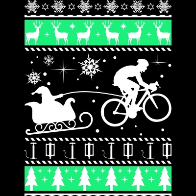 Junior's Design By Humans Christmas Santa Cycling Sleigh By LewismartinStore T-Shirt 3 Junior's Design By Humans Christmas Santa Cycling Sleigh By LewismartinStore T-Shirt