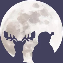 Women's Design By Humans Christmas Moon By Lithegraphic Racerback Tank Top