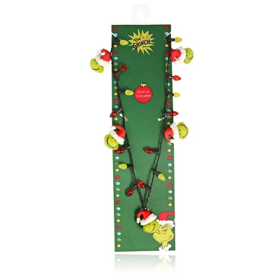 Dr. Seuss The Grinch Light Up Necklace With Christmas Lights And The Grinch - Christmas Jewelry - Officially Licensed, 30'' - Image 3
