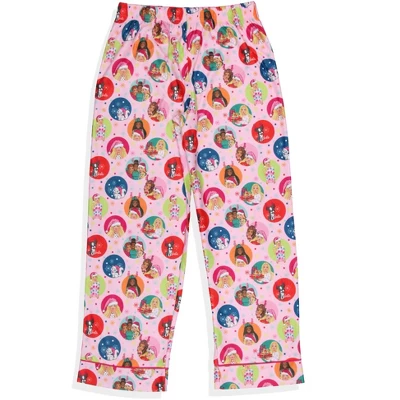 Barbie Girls' Christmas Characters FALALALA Santa Snowflake Sleep Pajama Set Pink - Image 5