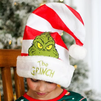 Dr. Seuss Dr Seuss How The Grinch Stole 16" Christmas Santa Hat - Image 2