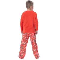 Nickelodeon Boys' SpongeBob SquarePants A Krabby Christmas Pajama Set Red