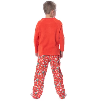Nickelodeon Boys' SpongeBob SquarePants A Krabby Christmas Pajama Set Red