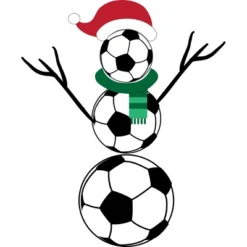 Junior's Design By Humans Funny Christmas Shirts Soccer Snowman T-Shirt By RaisedByBears T-Shirt
