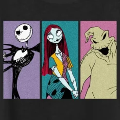 Women's The Nightmare Before Christmas Jack, Sally, Oogie Panels Scoop Neck