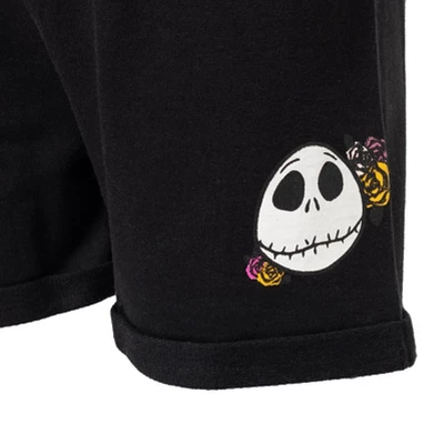 Disney Nightmare Before Christmas Knotted Graphic T-Shirt French Terry Shorts Set Black / Pink - Image 5