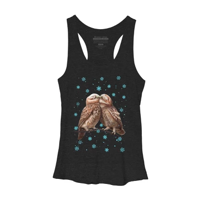 Women's Design By Humans Christmas Owl By Kodamorkovkart Racerback Tank Top - Image 3