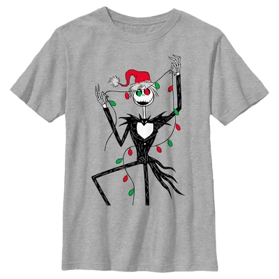 Boy's The Nightmare Before Christmas Jack Christmas Lights T-Shirt - Image 4