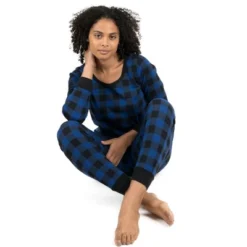 Leveret Womens Two Piece Cotton Plaid Christmas Pajamas