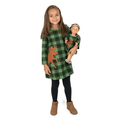 Leveret Girl And Doll Matching Christmas Cotton Dress - Image 3