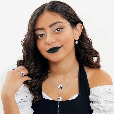 Disney The Nightmare Before Christmas Womens Sterling Silver And Cubic Zirconia Jack Pendant Necklace, 18'' - Image 2