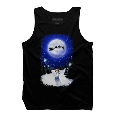 Men's Design By Humans Magical Snowman's Christmas Eve By BluedarkArt Tank Top - Image 4