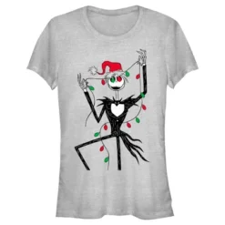 Junior's The Nightmare Before Christmas Jack Christmas Lights T-Shirt -Opposuits Store GUEST 9b2266ac 1c80 4455 9717 ac7e6bf3756a