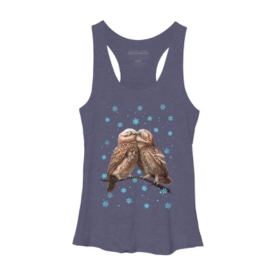 Women's Design By Humans Christmas Owl By Kodamorkovkart Racerback Tank Top - Image 4