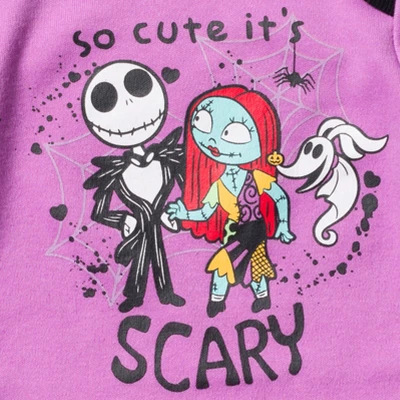 Disney Nightmare Before Christmas Zero Sally Jack Skellington Baby Girls 3 Pack Bodysuits Newborn To Infant - Image 4