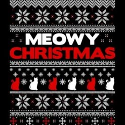 Women's Design By Humans Meowy Christmas Funny Xmas Gift Shirt By Thebluebabi Racerback Tank Top