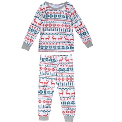 Cheibear Christmas Sleepwear Long Sleeve Tee With Pants Loungewear Family Pajama Sets